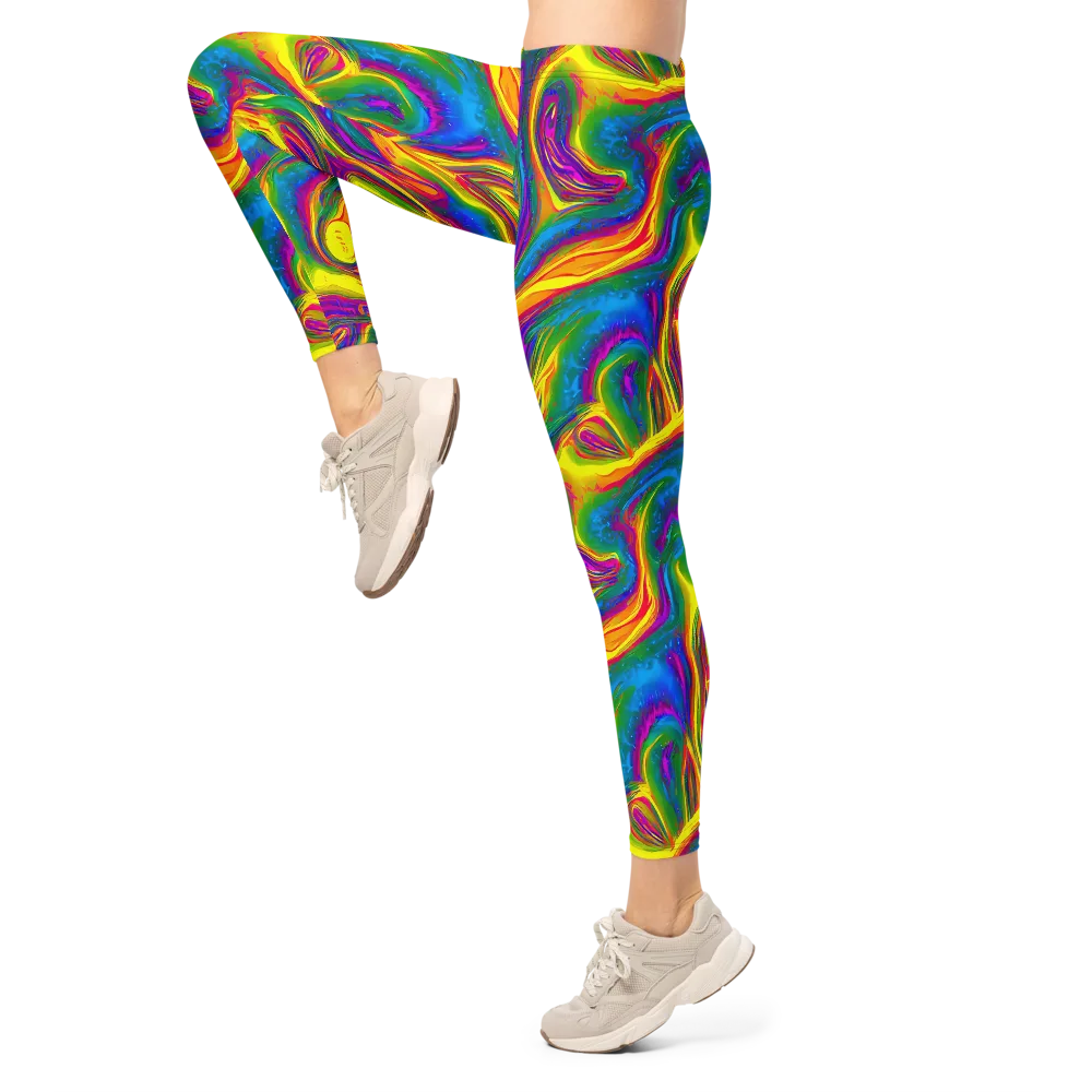 Electric Aurora on Leggings — Left