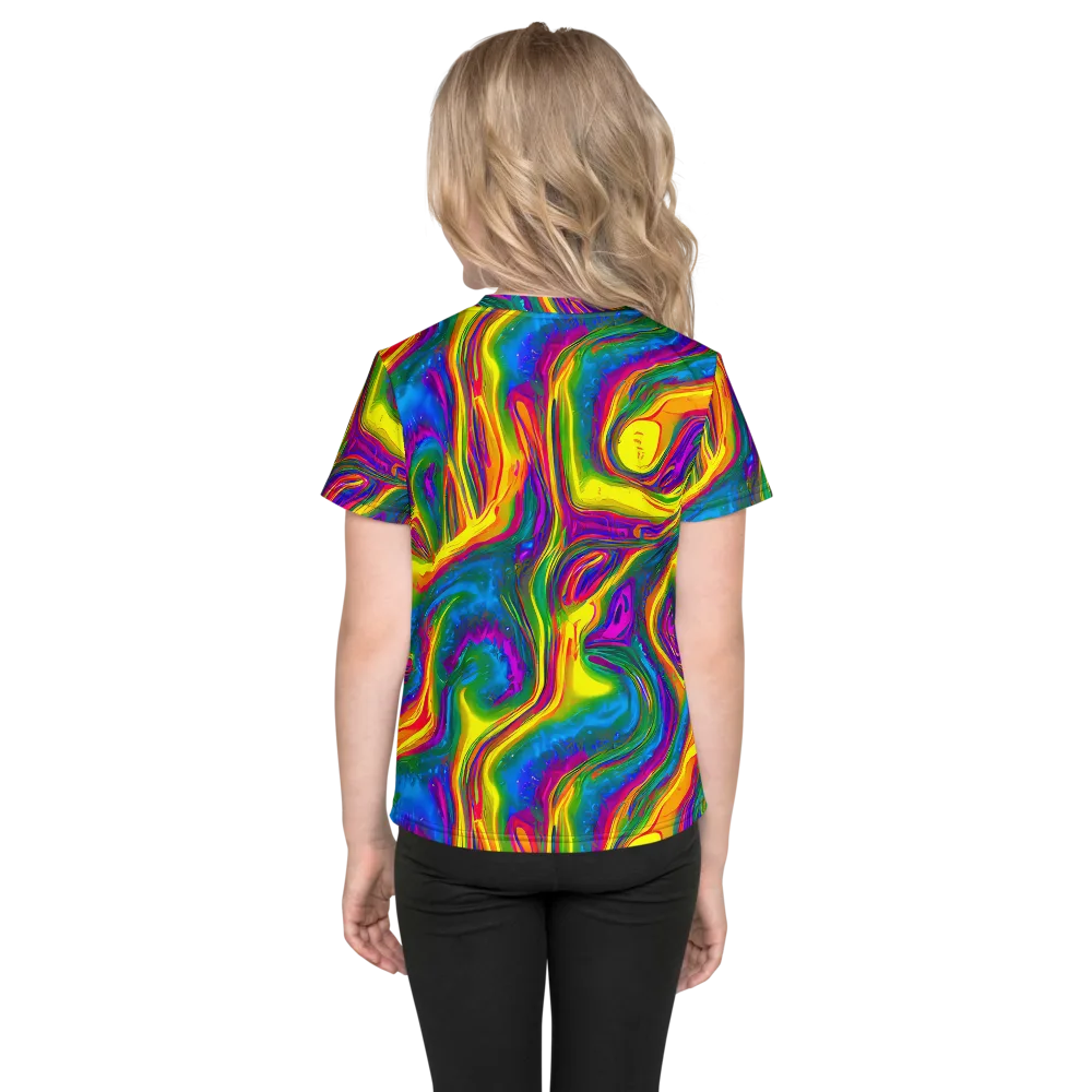 Electric Aurora on Kids Crew Neck T-Shirt — Back