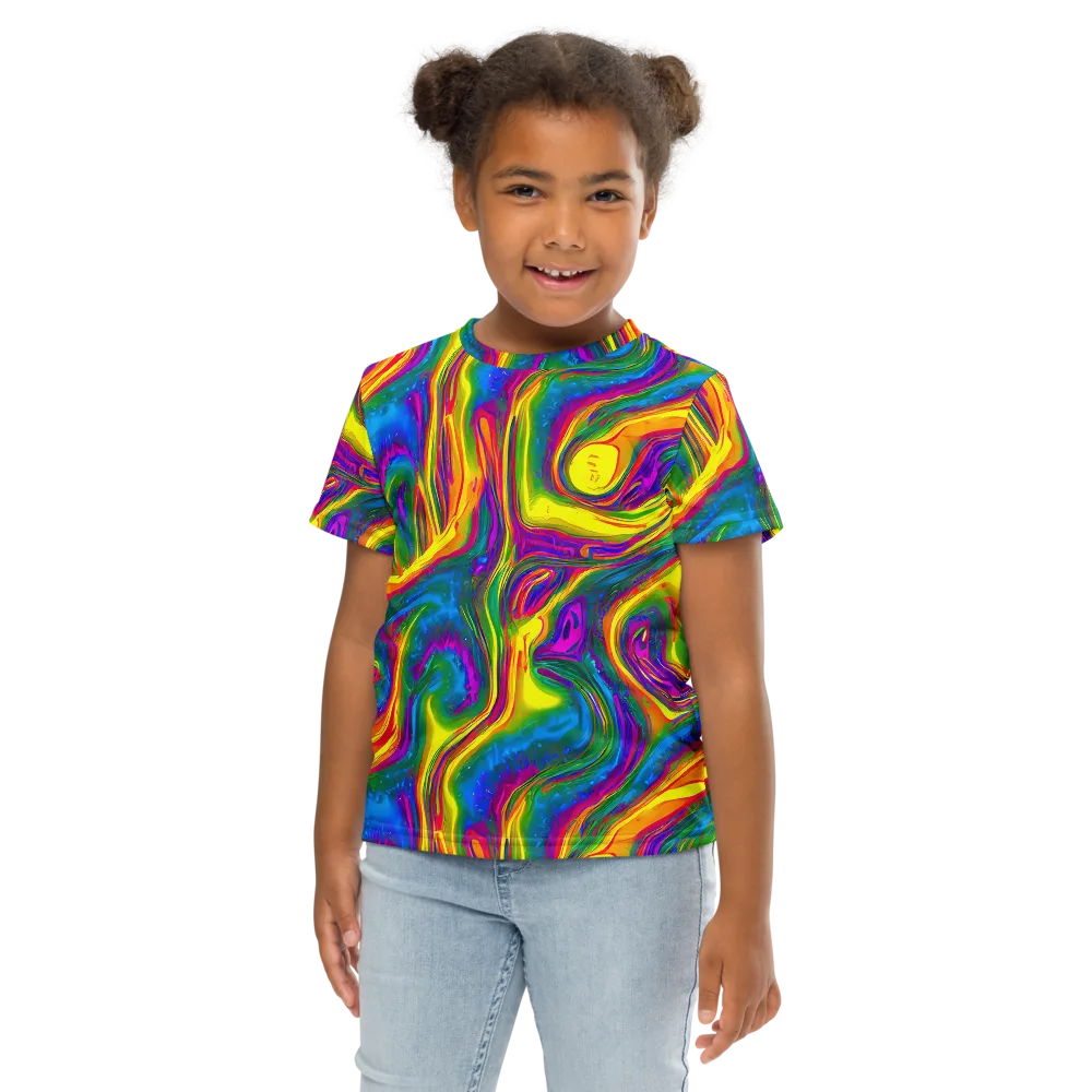 Electric Aurora on Kids Crew Neck T-Shirt — Front
