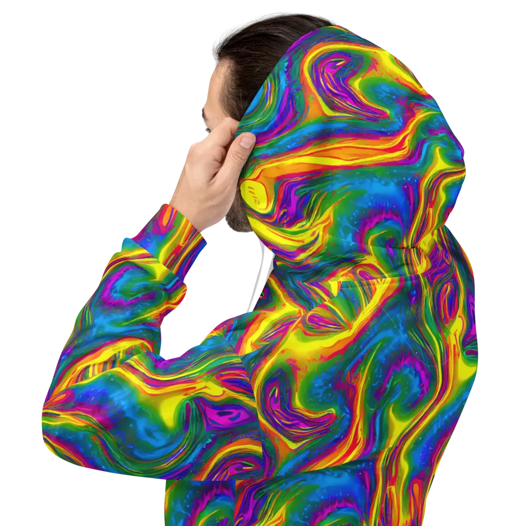 Electric Aurora Hoodie on model