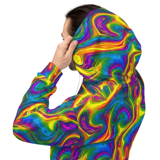 Electric Aurora on a Hoodie