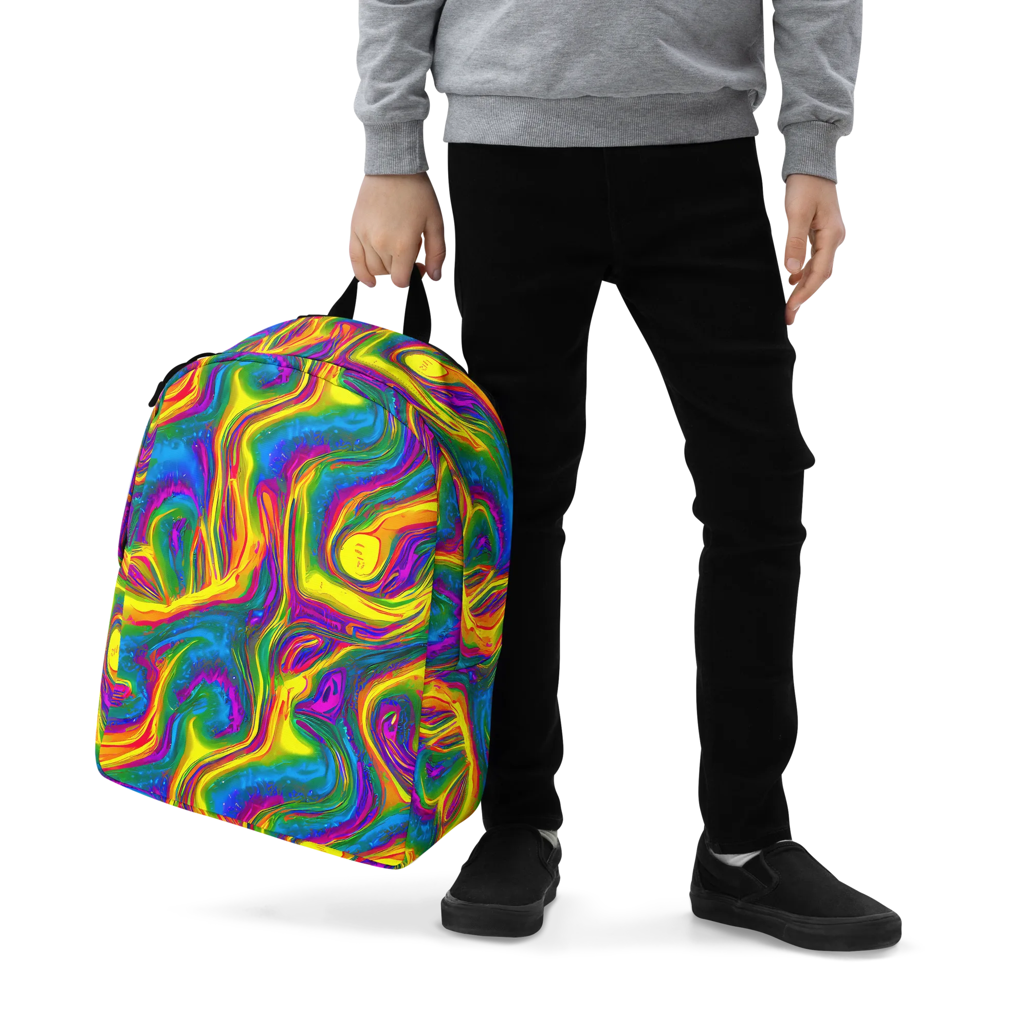 Electric Aurora on Minimalist Backpack — Zoomed-in