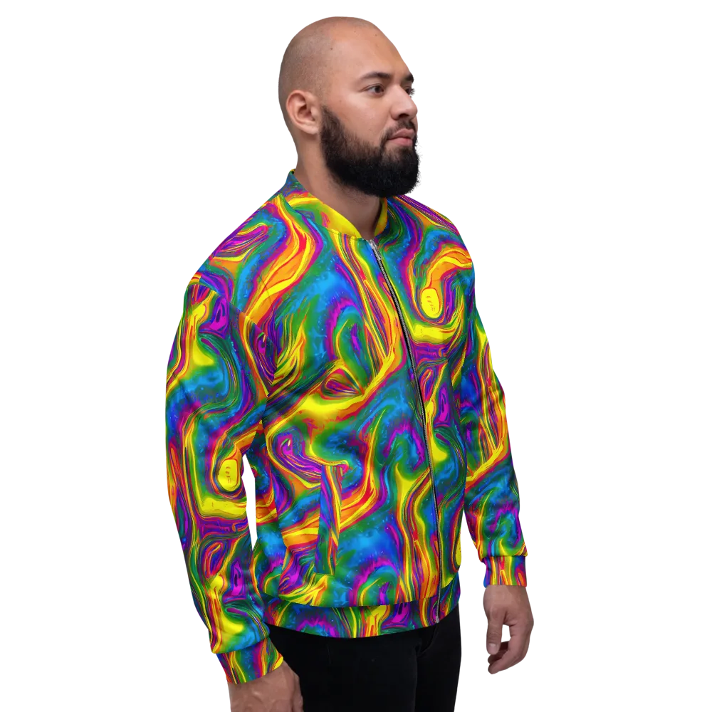 Electric Aurora on Bomber Jacket — Right