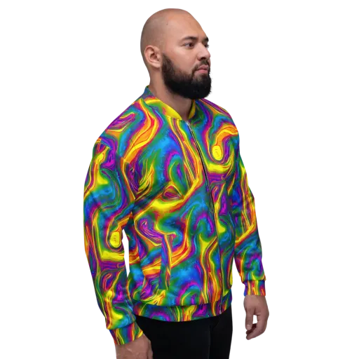 Electric Aurora on a Bomber Jacket