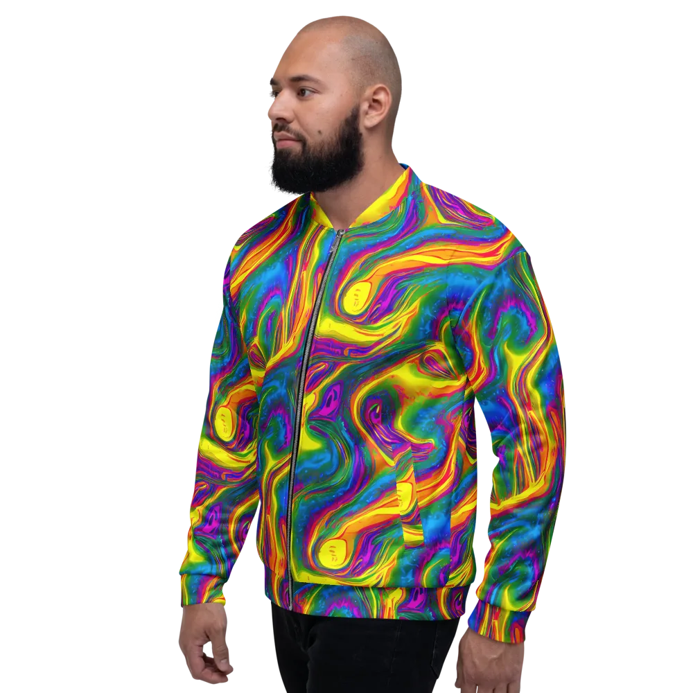 Electric Aurora on Bomber Jacket — Left