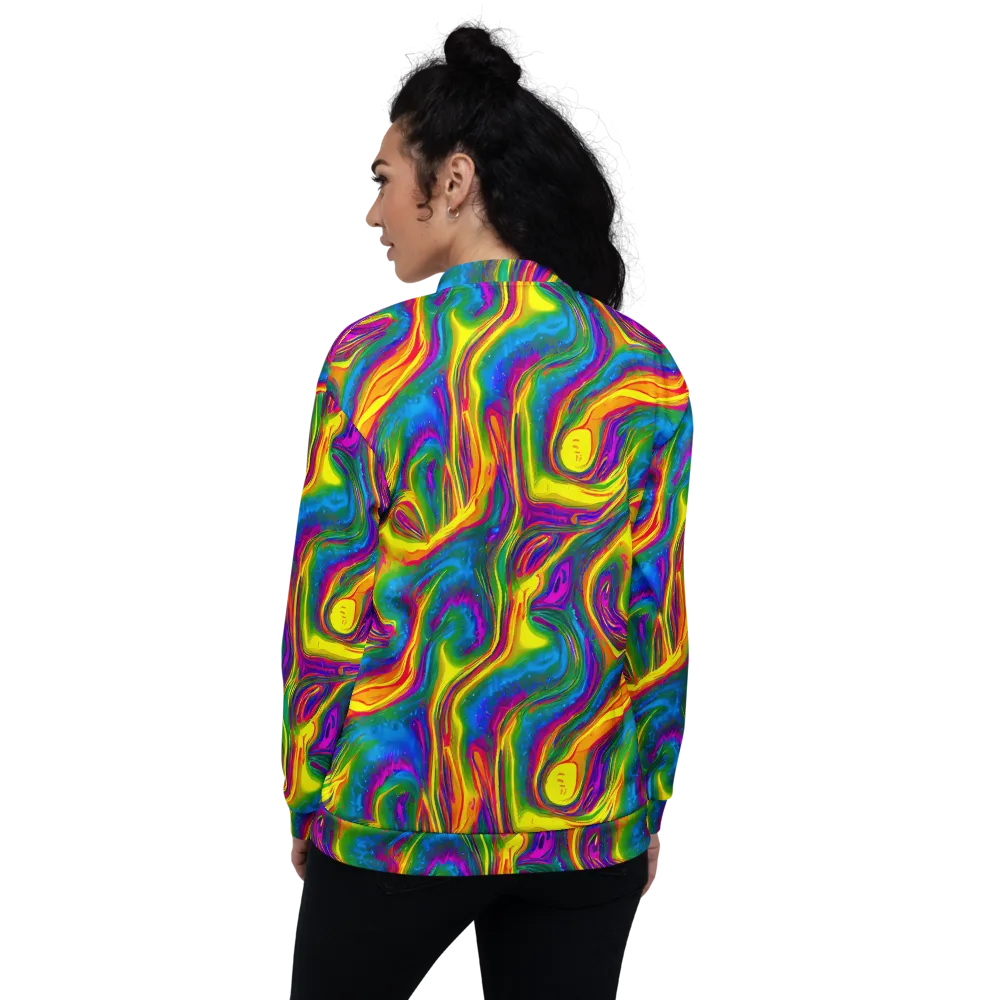 Electric Aurora on Bomber Jacket — Back