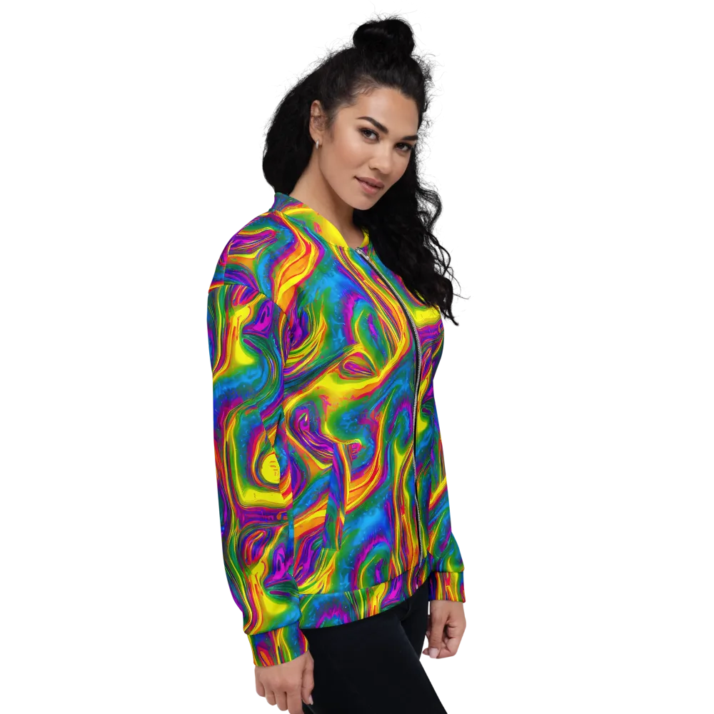 Electric Aurora on Bomber Jacket — Right