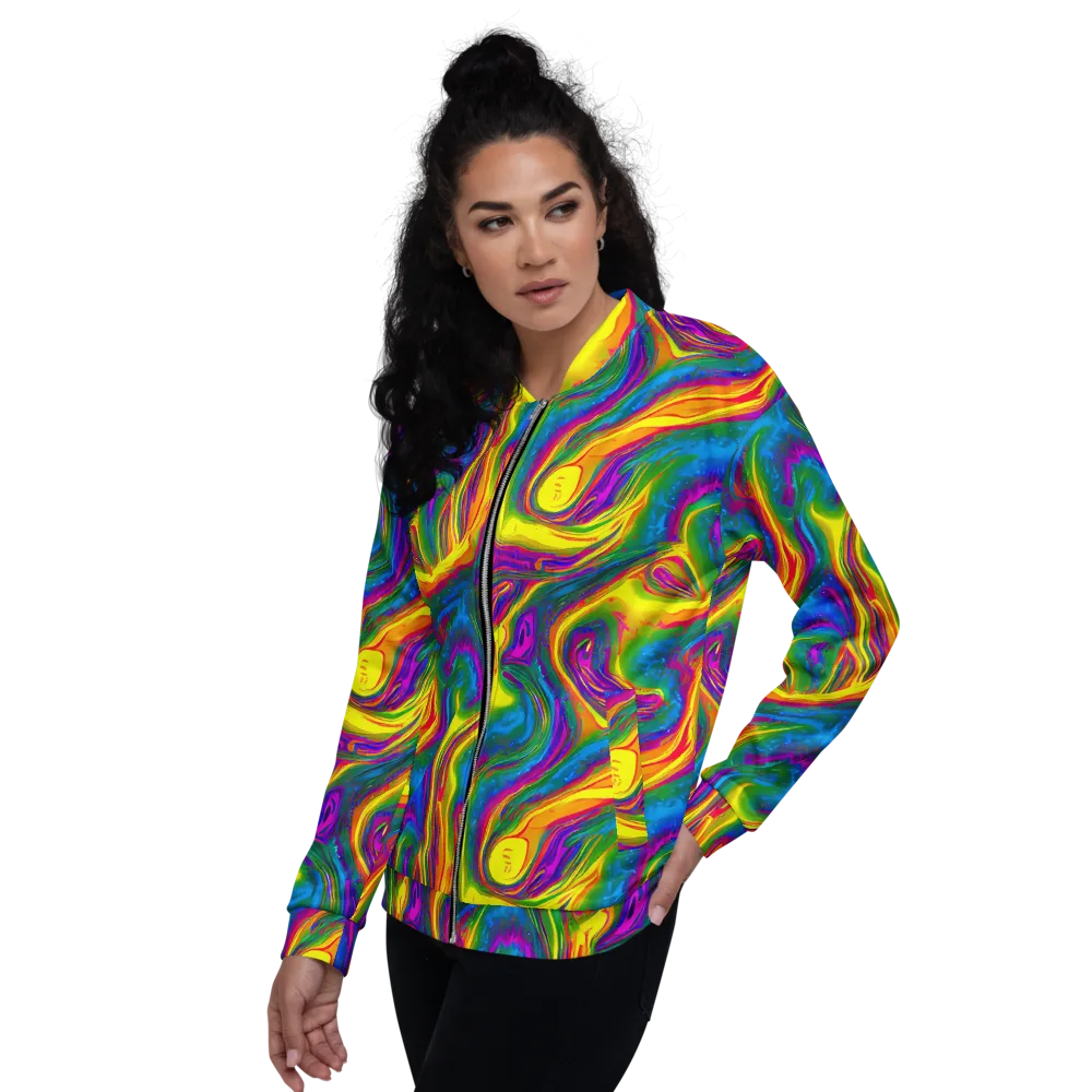 Electric Aurora on Bomber Jacket — Left
