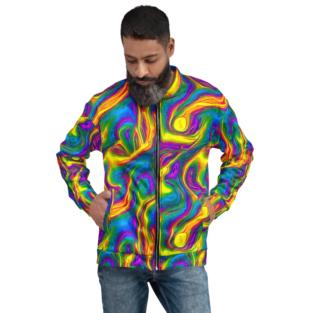Electric Aurora on Bomber Jacket — Front