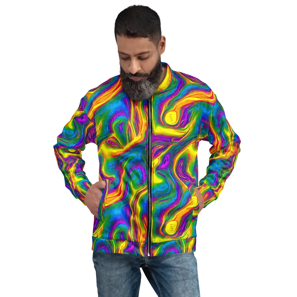 Electric Aurora on Bomber Jacket — Front