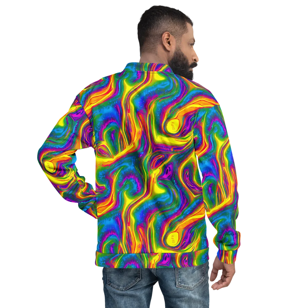 Electric Aurora on Bomber Jacket — Back