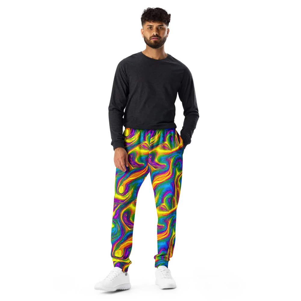 Electric Aurora on Men's Joggers — Front