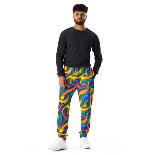 Electric Aurora on a Men's Joggers