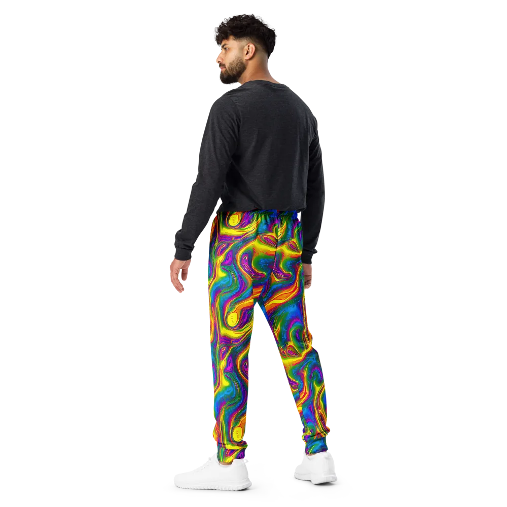 Electric Aurora on Men's Joggers — Back