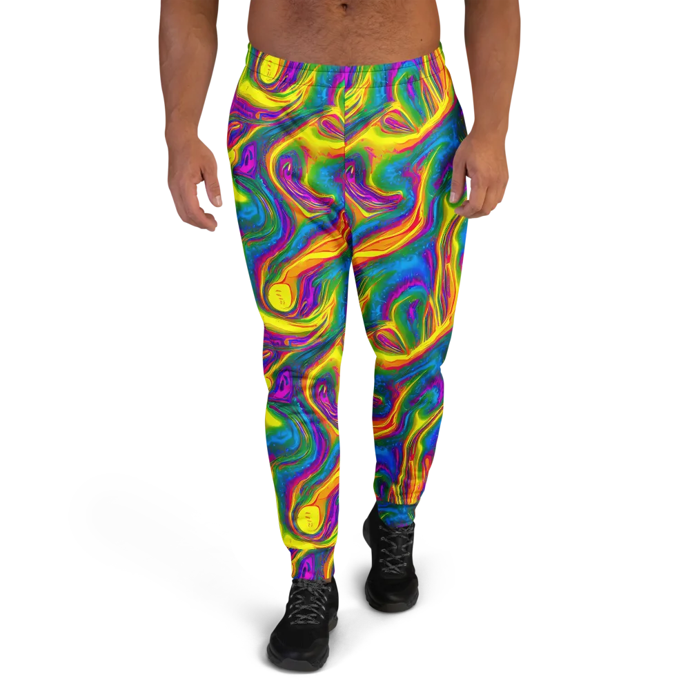 Electric Aurora on Men's Joggers — Front