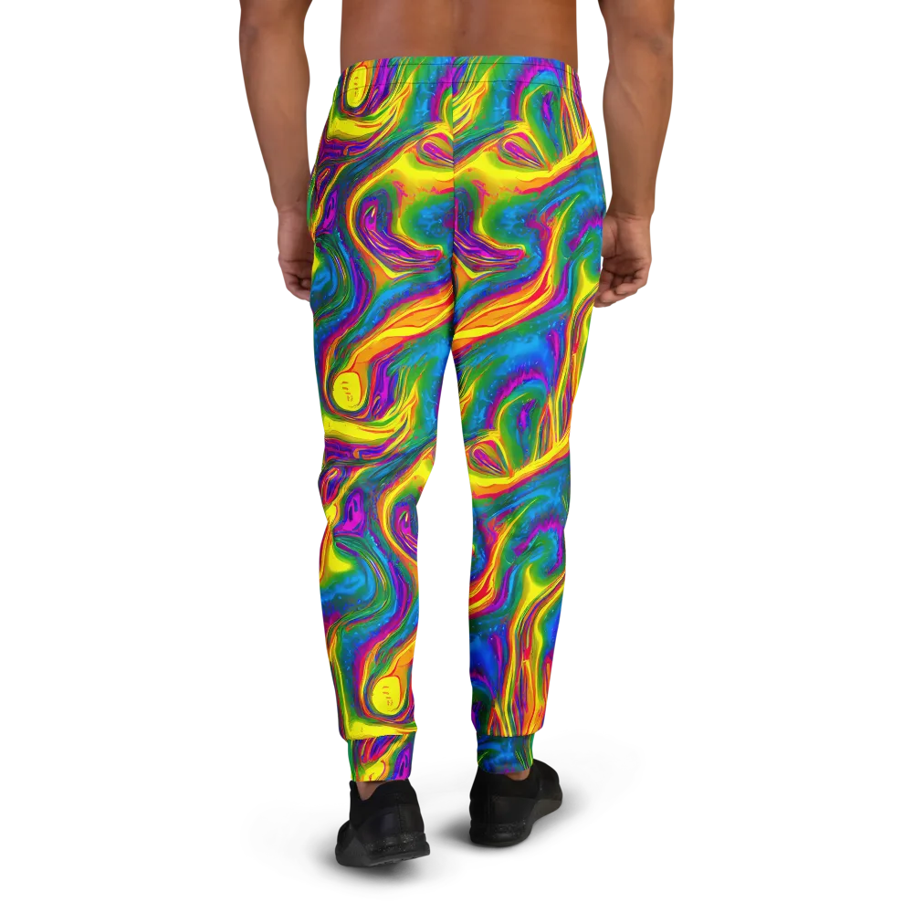 Electric Aurora on Men's Joggers — Back