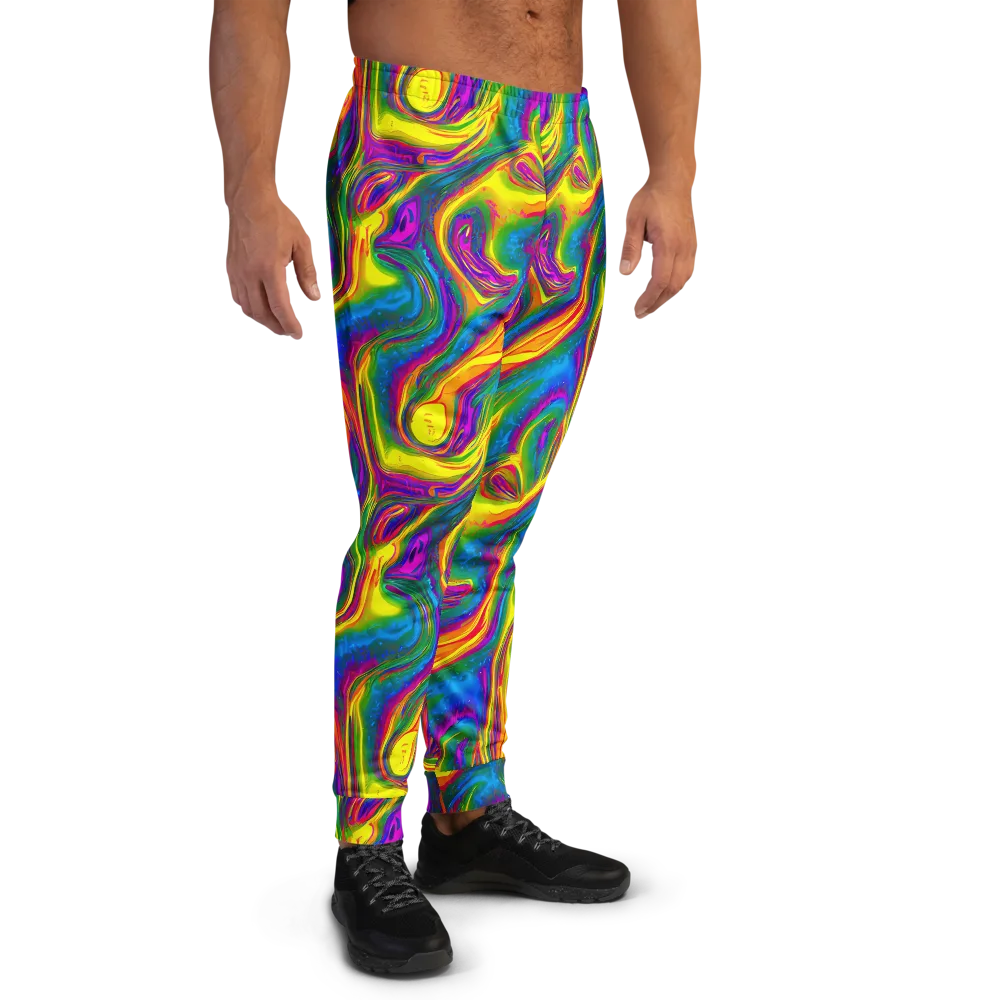 Electric Aurora on Men's Joggers — Right