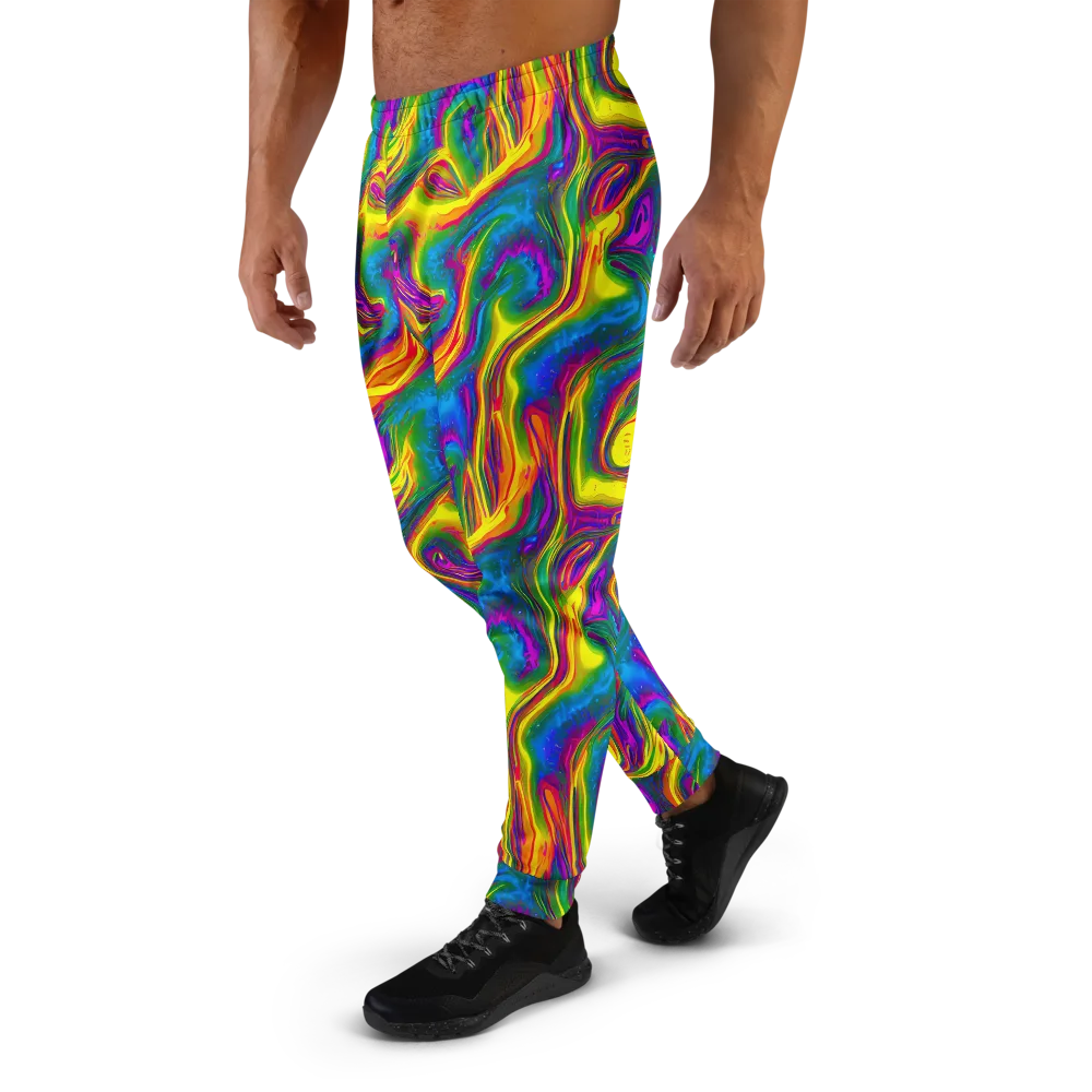 Electric Aurora on Men's Joggers — Left