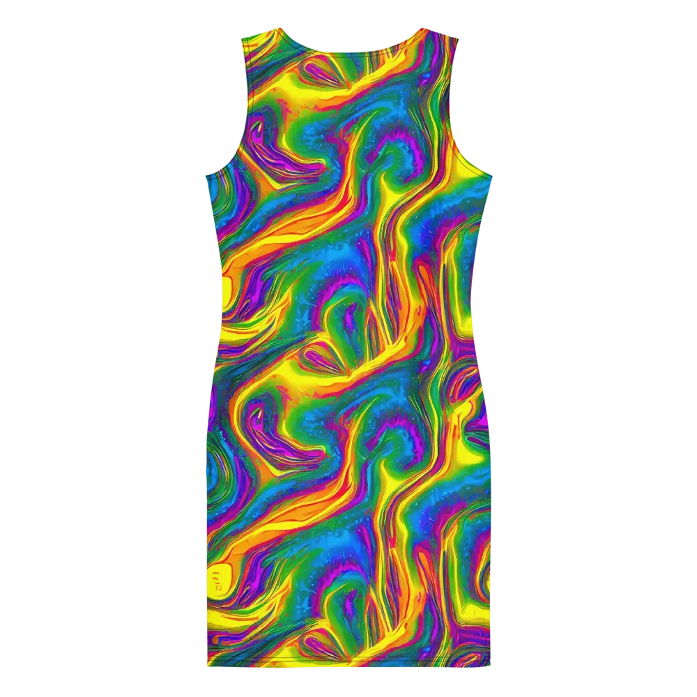 Electric Aurora on Bodycon Dress — Back