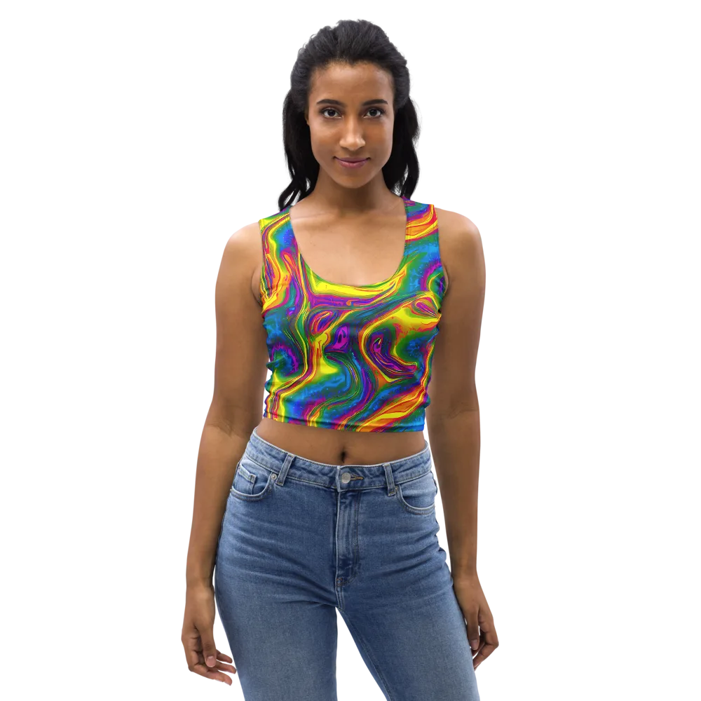 Electric Aurora on Crop Top — Front