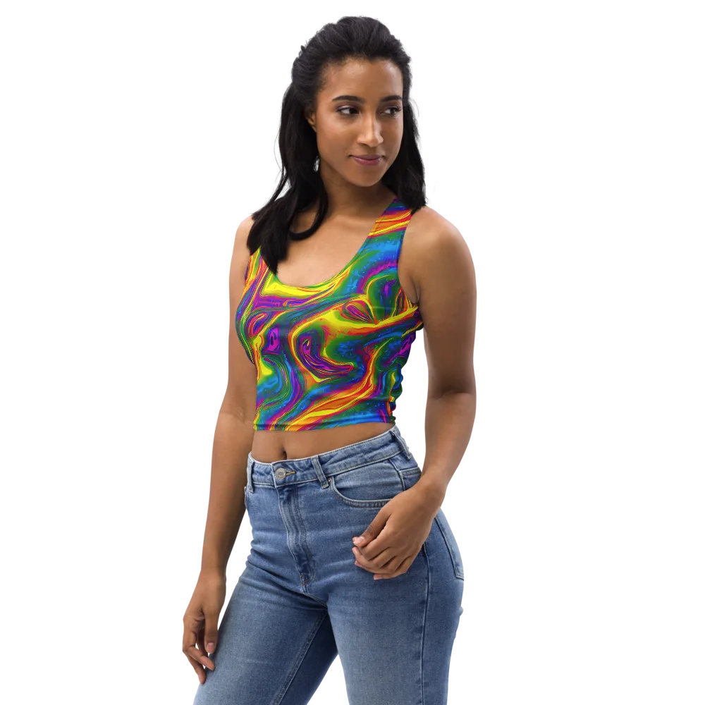 Electric Aurora on Crop Top — Left Front