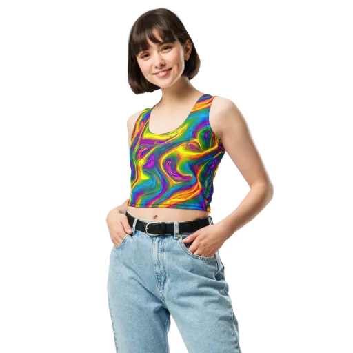 Electric Aurora on a Crop Top