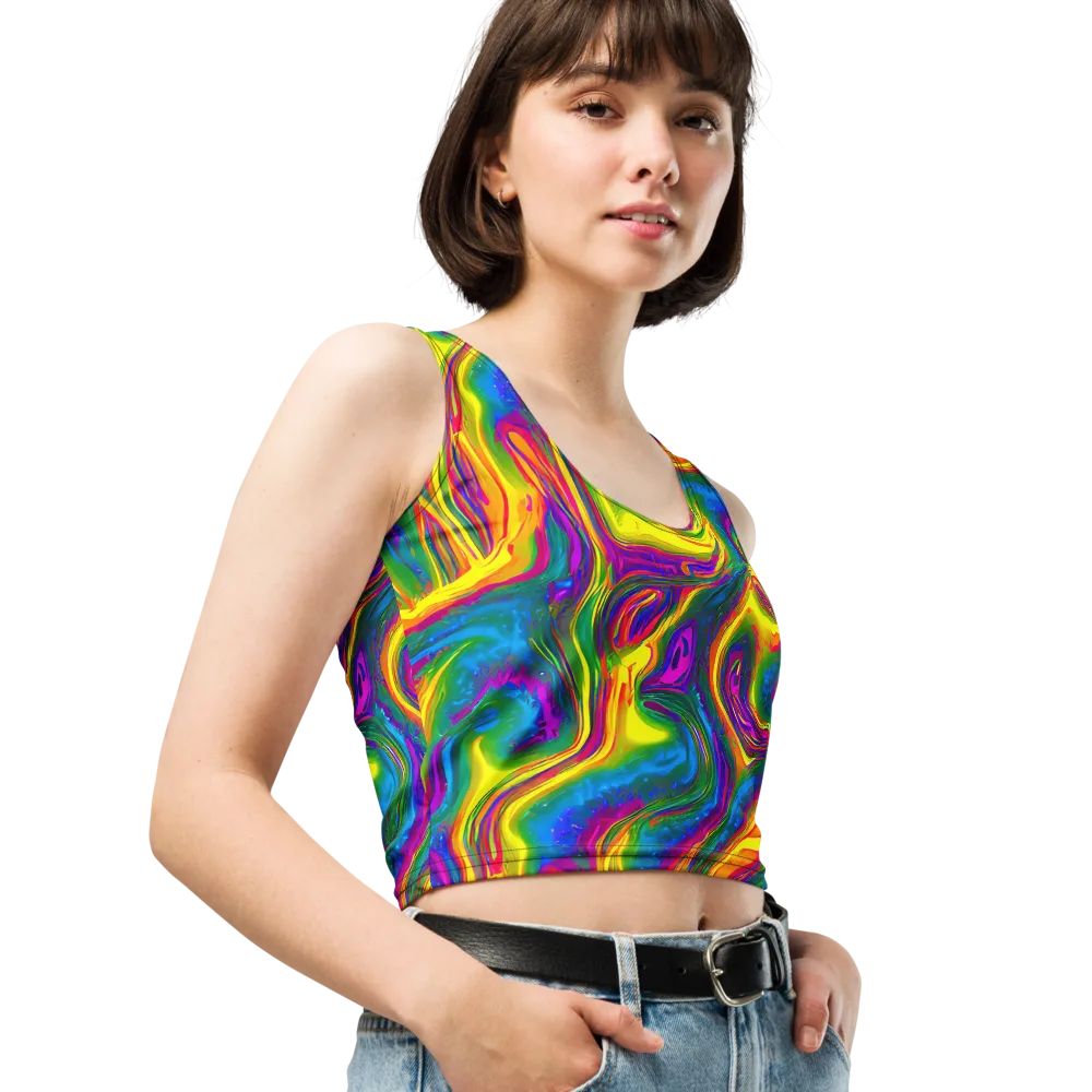 Electric Aurora on Crop Top — Right Front