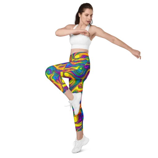 Electric Aurora on a Leggings with Pockets