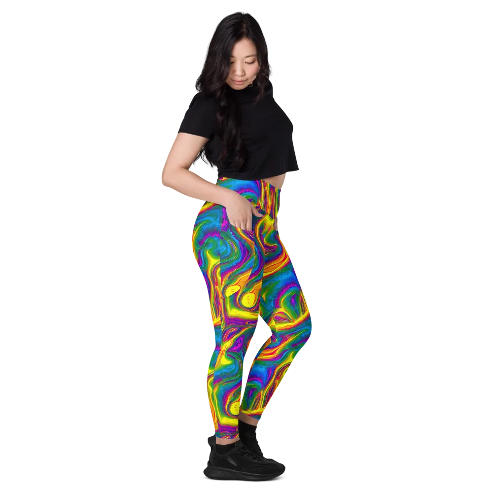 Electric Aurora on Leggings with Pockets — Right