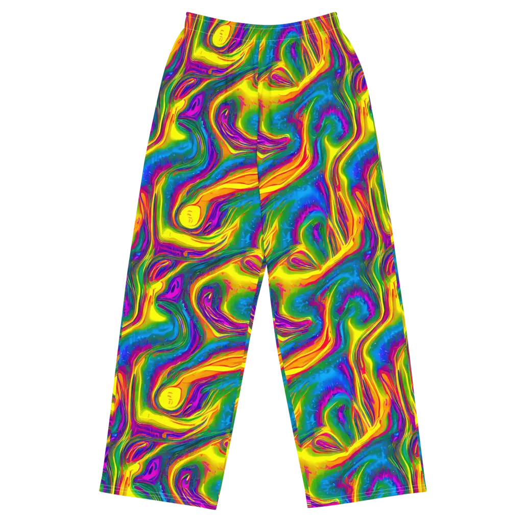 Electric Aurora on Wide-Leg Pants — Front