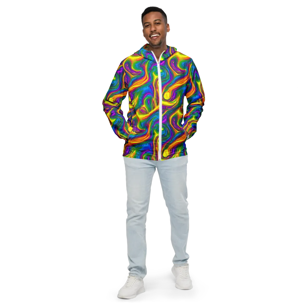 Electric Aurora on Men's Windbreaker — Front
