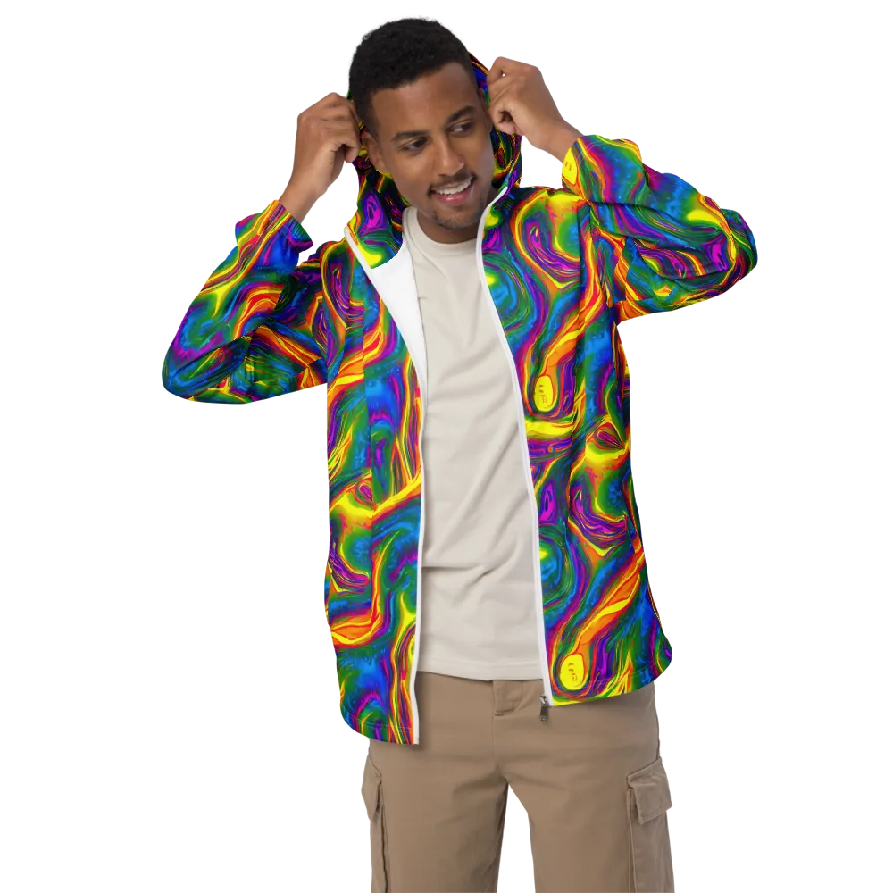 Electric Aurora on Men's Windbreaker — Front