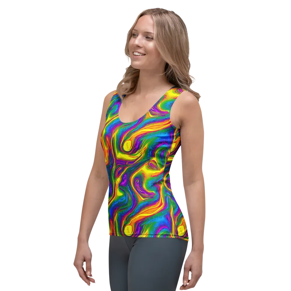 Electric Aurora on Women's Tank Top — Left Front