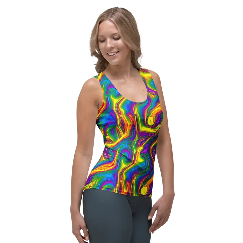 Electric Aurora on Women's Tank Top — Right Front