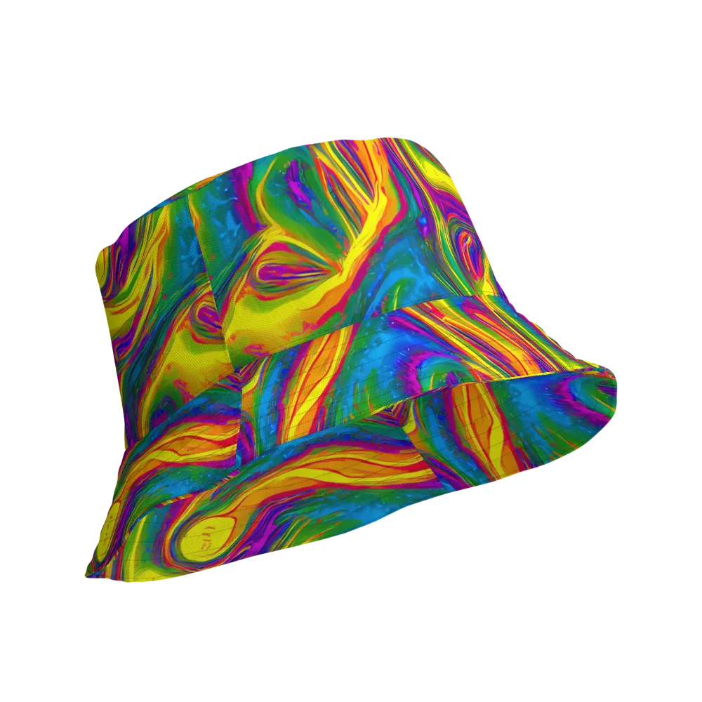 Electric Aurora on Reversible Bucket Hat — Product details Outside
