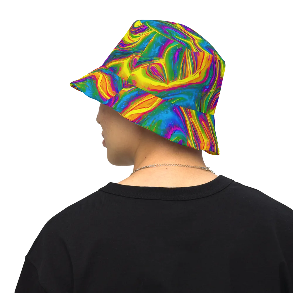 Electric Aurora on Reversible Bucket Hat — Back Inside