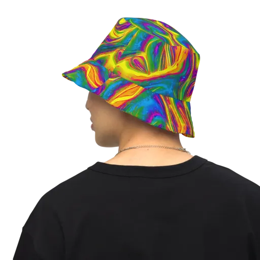 Electric Aurora on a Reversible Bucket Hat