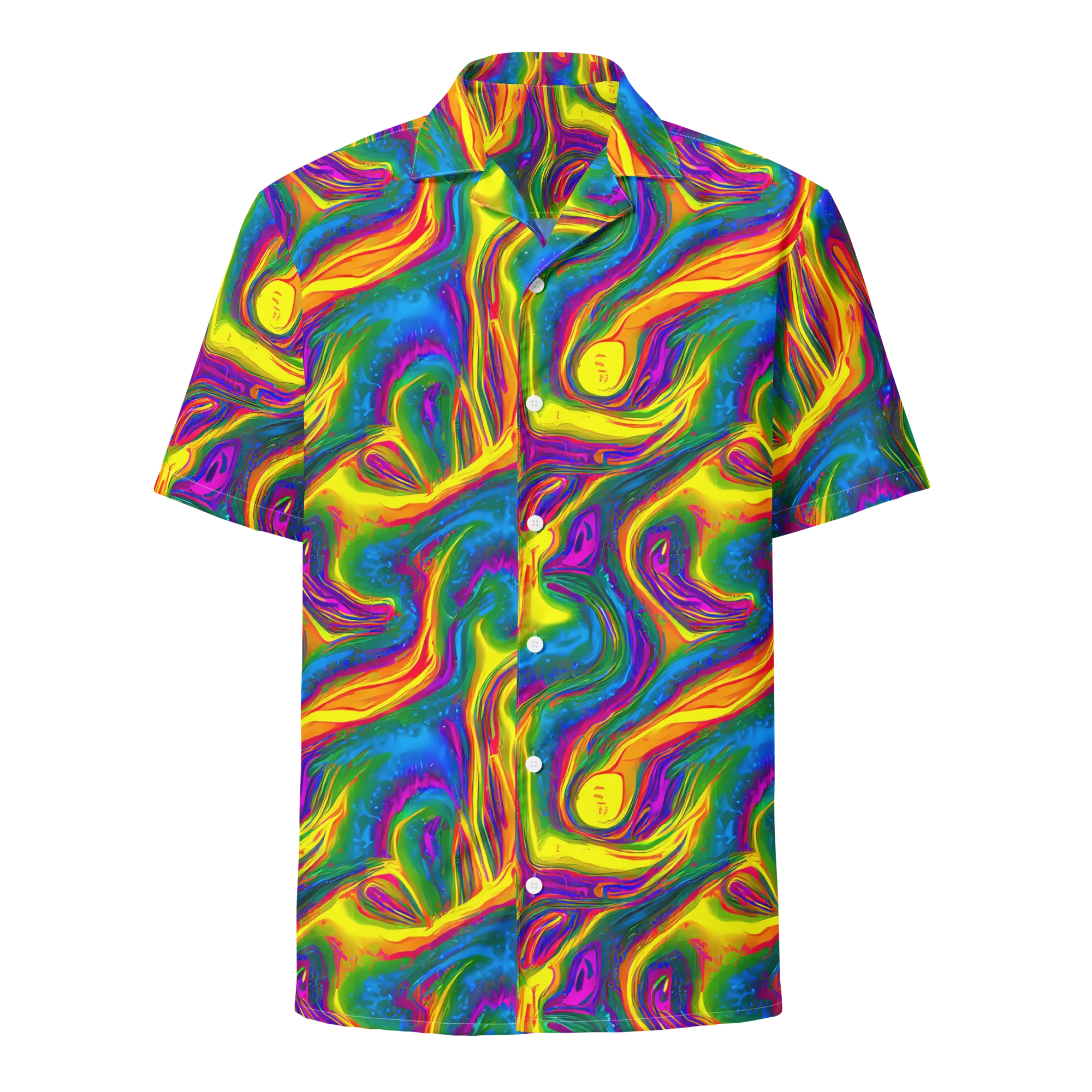 Electric Aurora on Button Shirt — Front