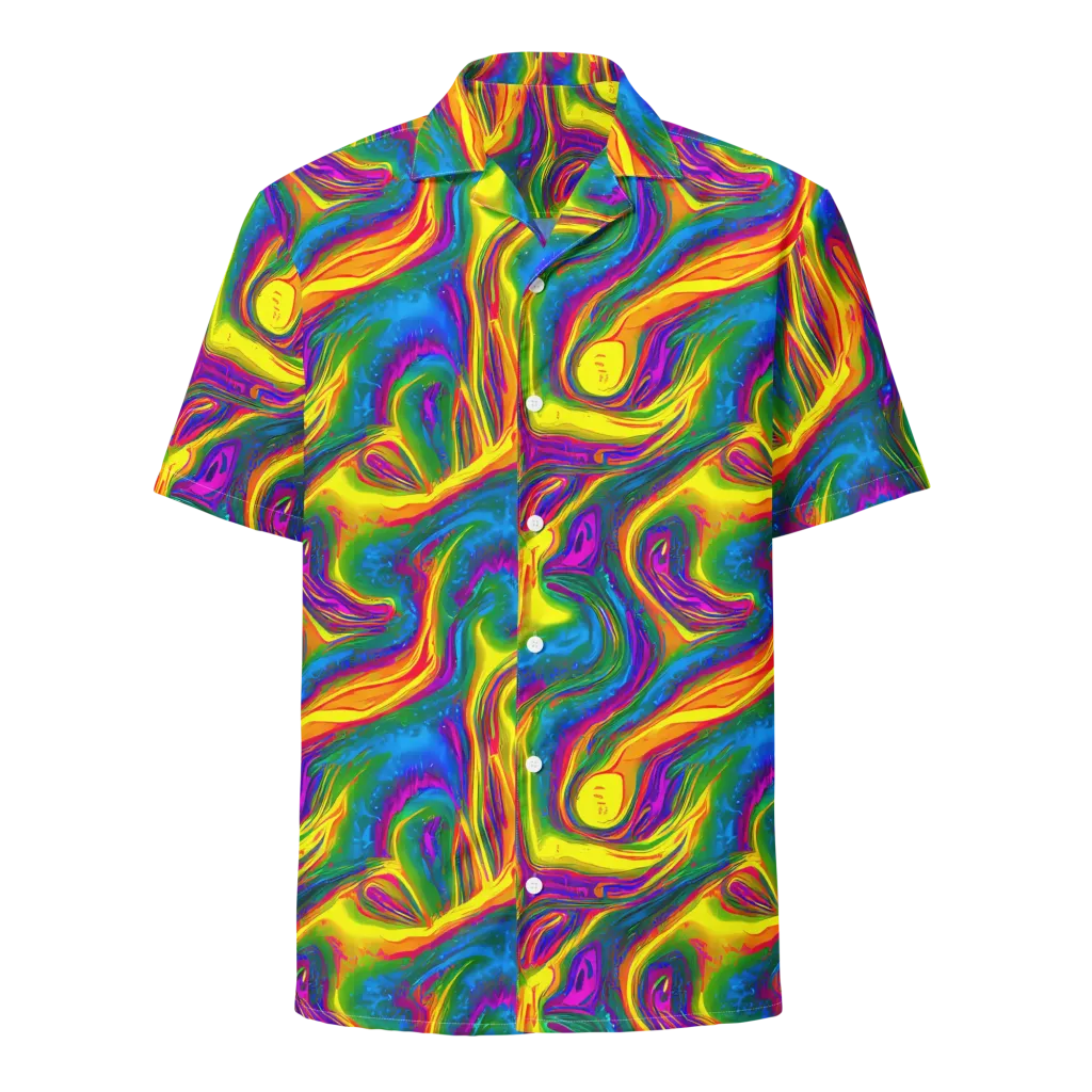 Electric Aurora on Button Shirt — Front