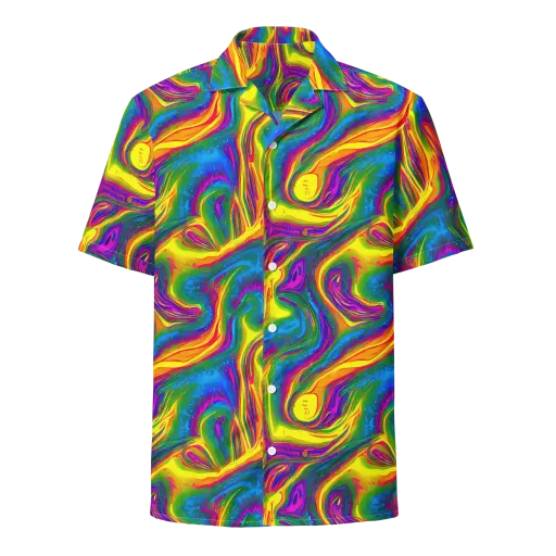 Electric Aurora on a Button Shirt