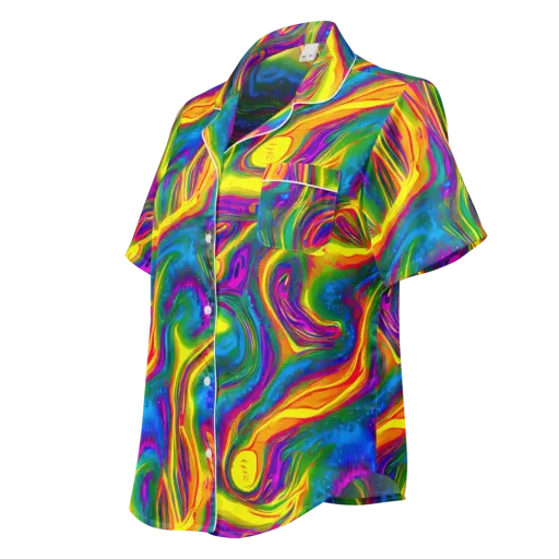 Electric Aurora on a Women's Short Sleeve Pajama Top