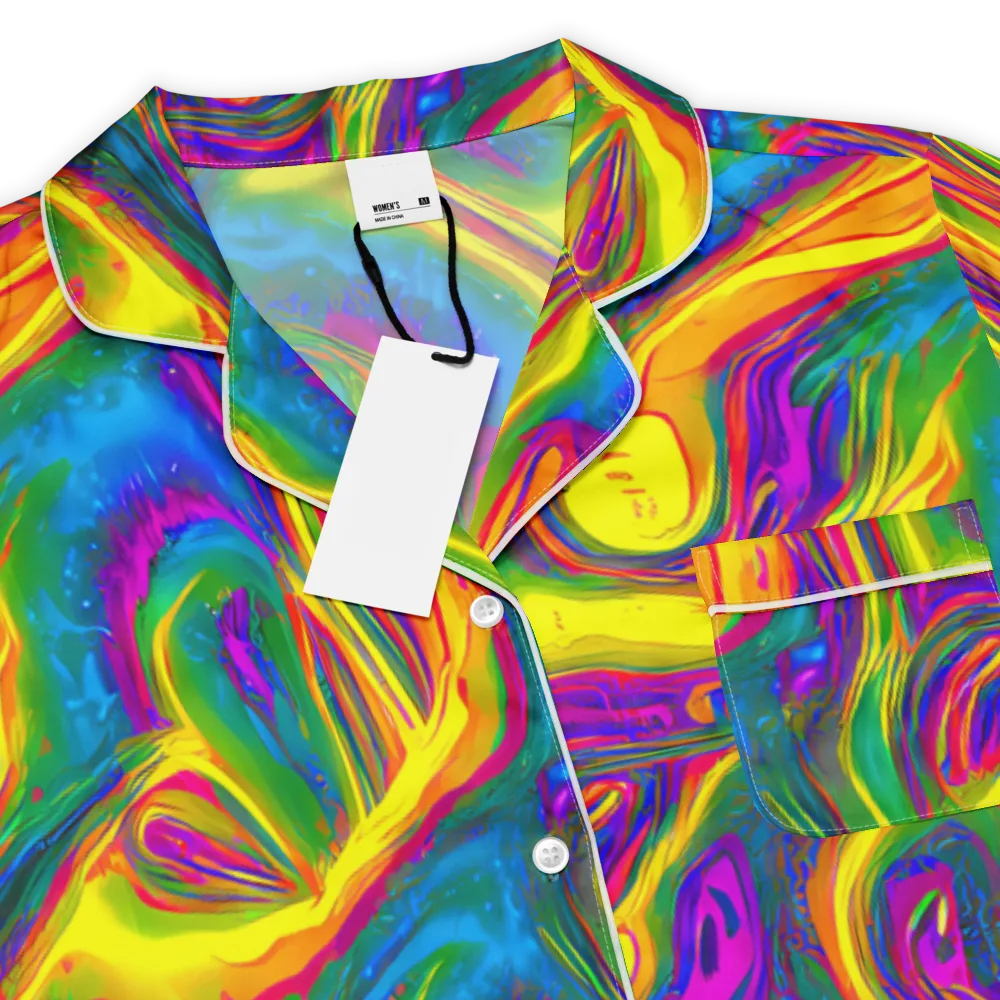 Electric Aurora on Women's Short Sleeve Pajama Top — Product details