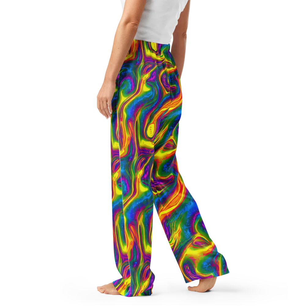 Electric Aurora on Women's Pajama Pants — Left
