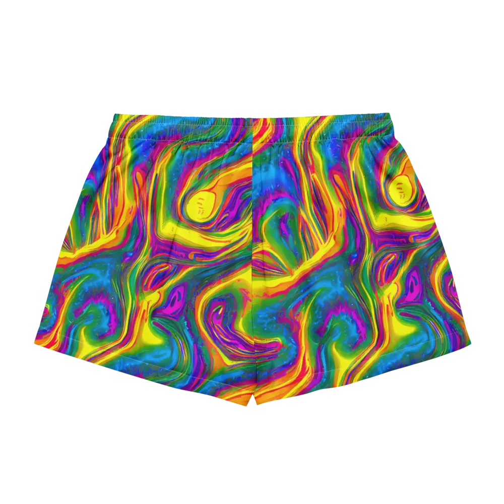 Electric Aurora on Women's Pajama Shorts — Back