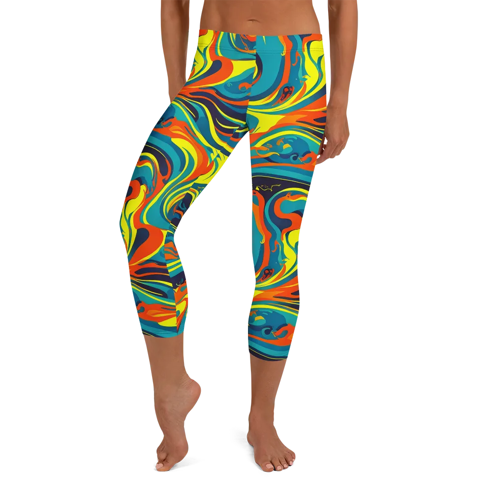 Mythic Maelstrom on Capri Leggings — Front