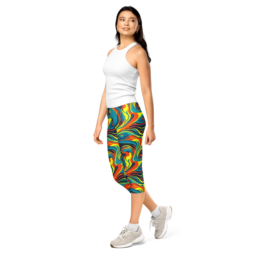 Mythic Maelstrom on Capri Leggings — Left Front