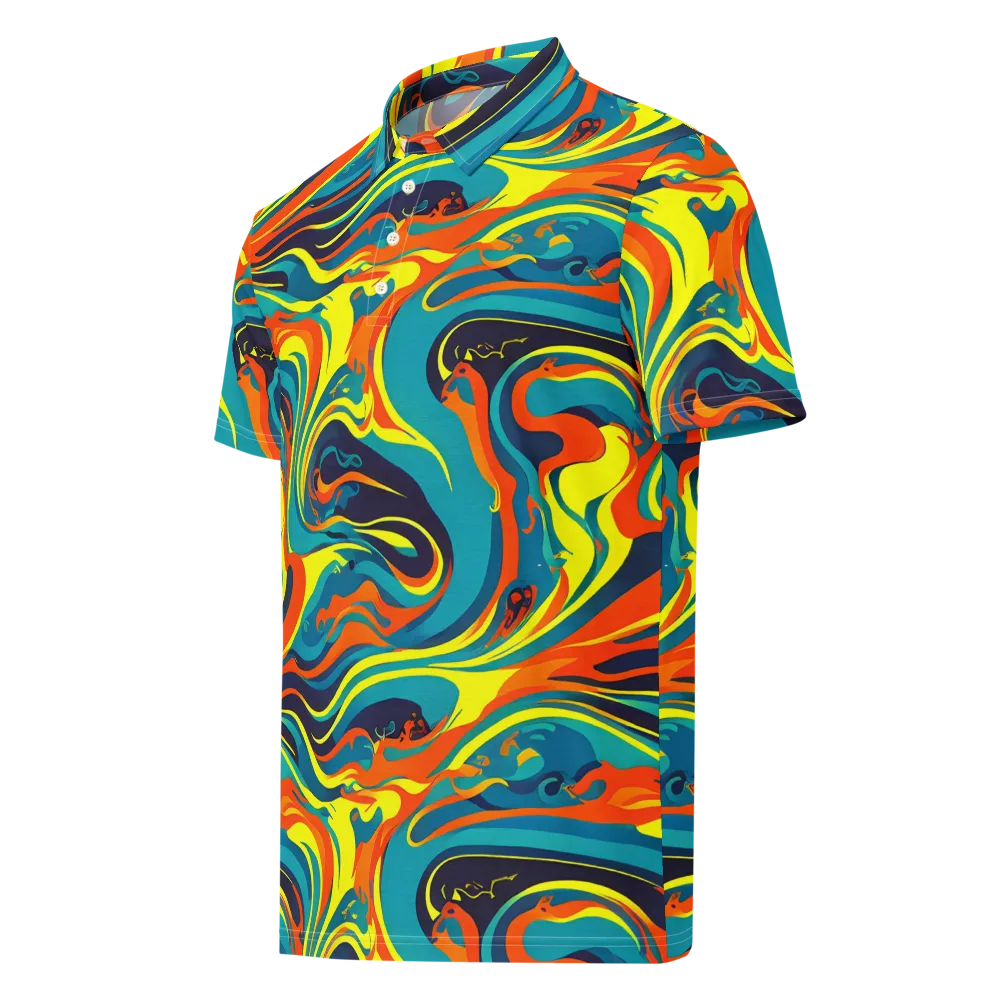 Mythic Maelstrom on Men's Slim Fit Polo Shirt — Left Front