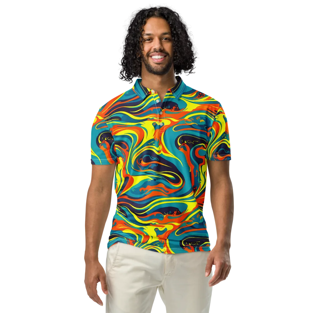 Mythic Maelstrom on Men's Slim Fit Polo Shirt — Front