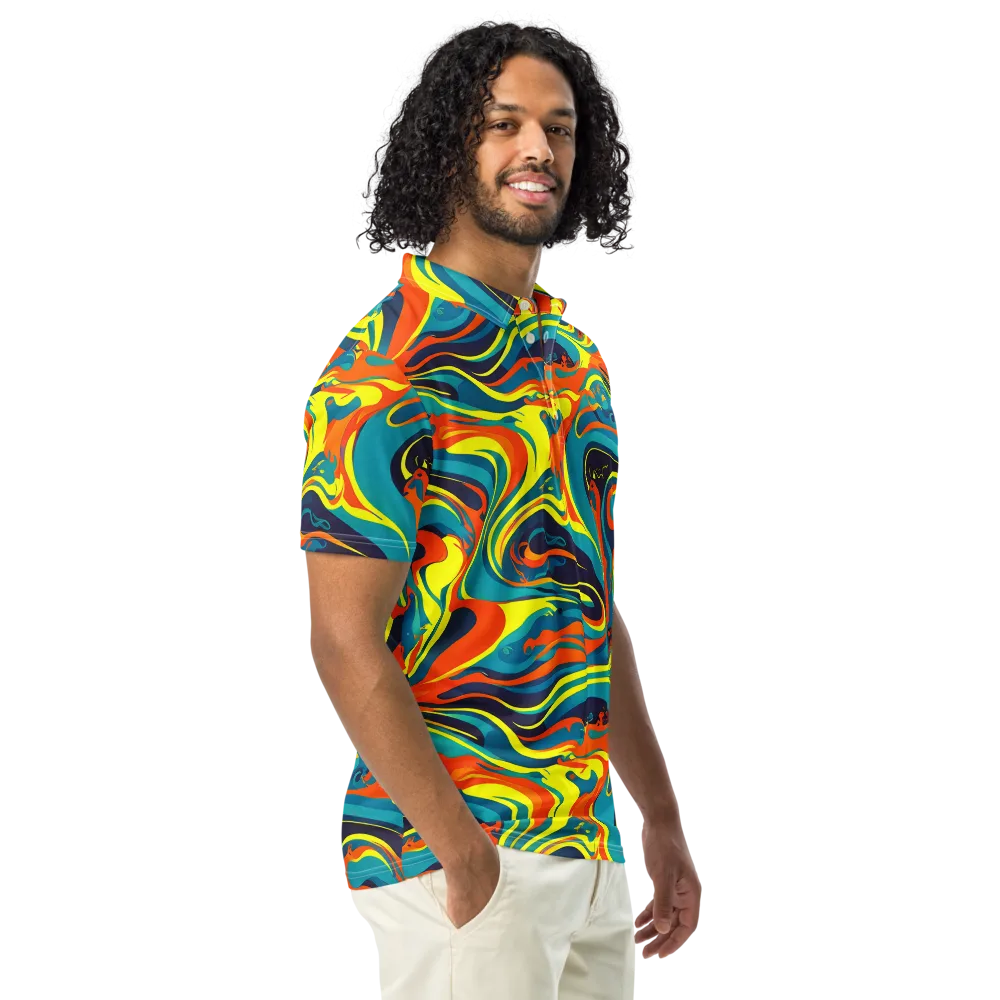 Mythic Maelstrom on Men's Slim Fit Polo Shirt — Right Front