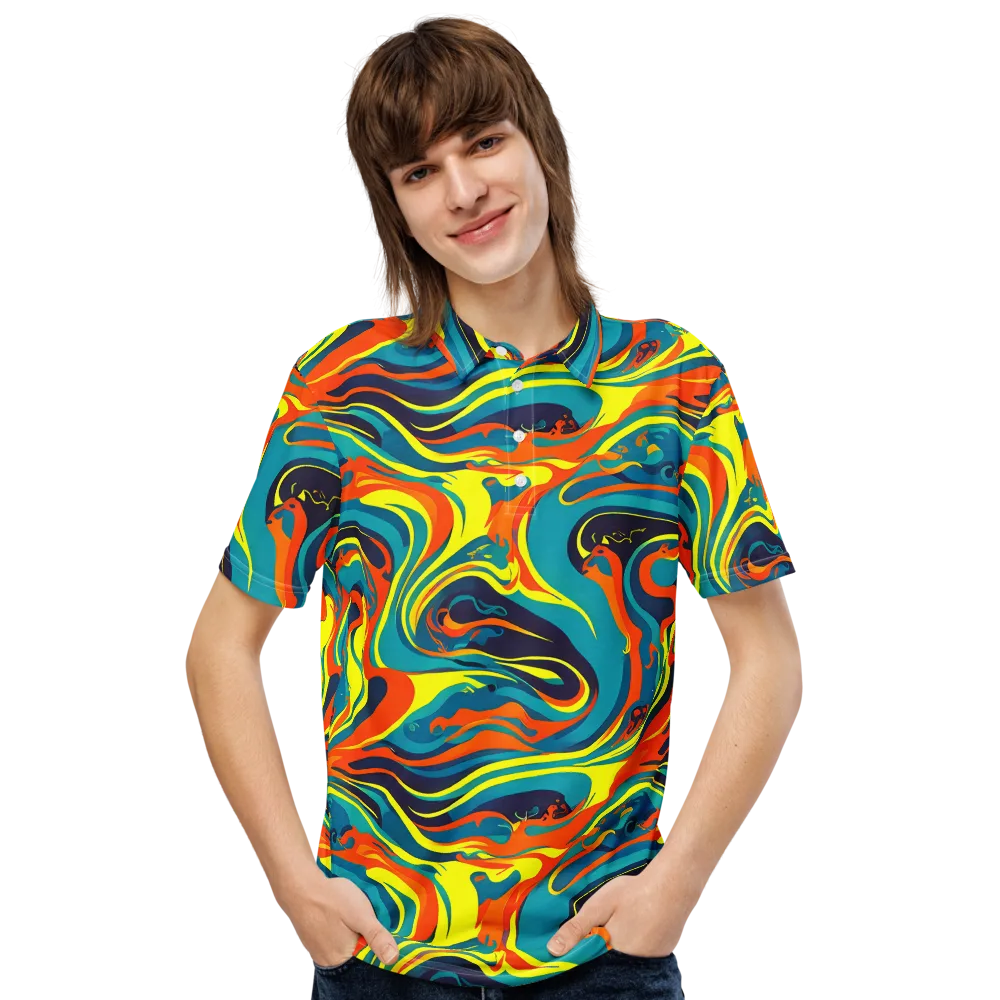 Mythic Maelstrom on Men's Slim Fit Polo Shirt — Front